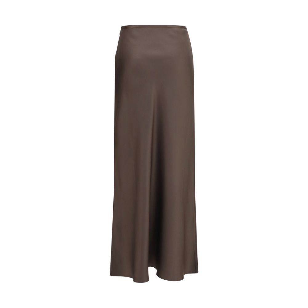 Loulou De Saison Brown Silk Long Skirt