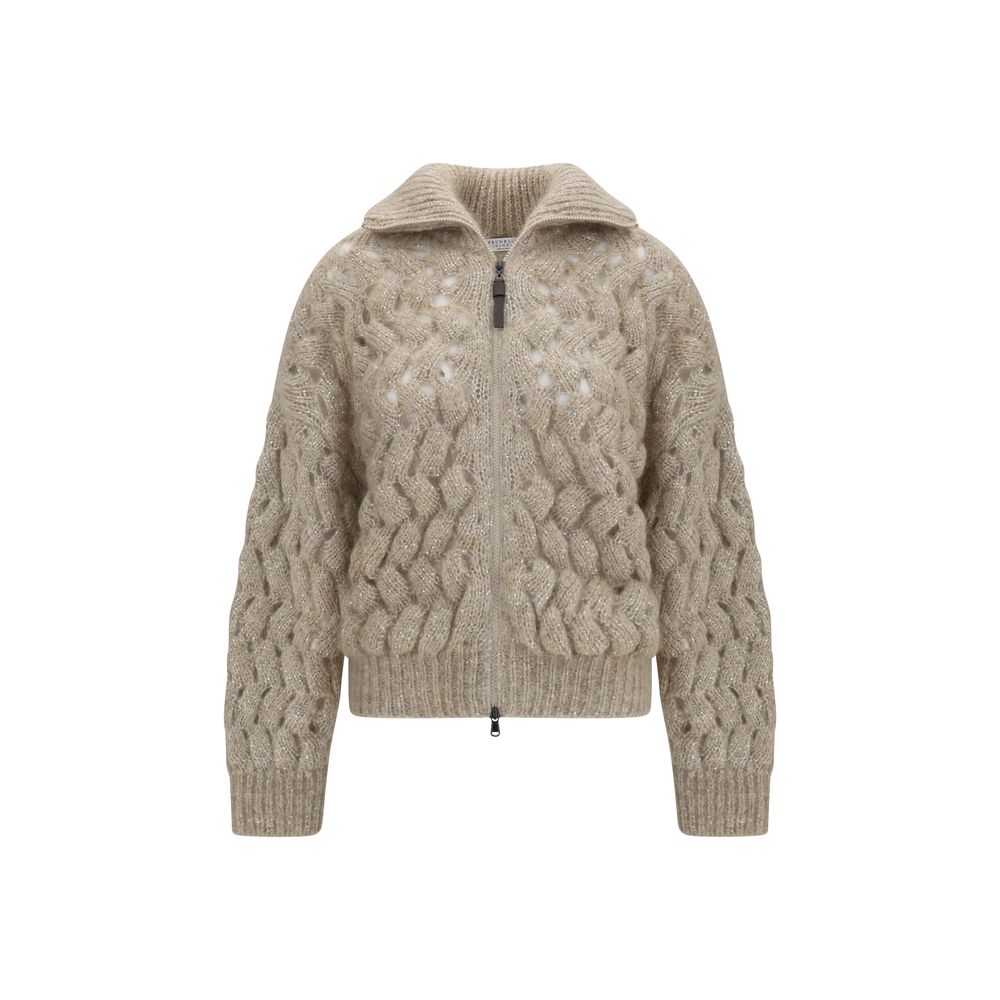 Brunello Cucinelli Beige Mohair Cardigan