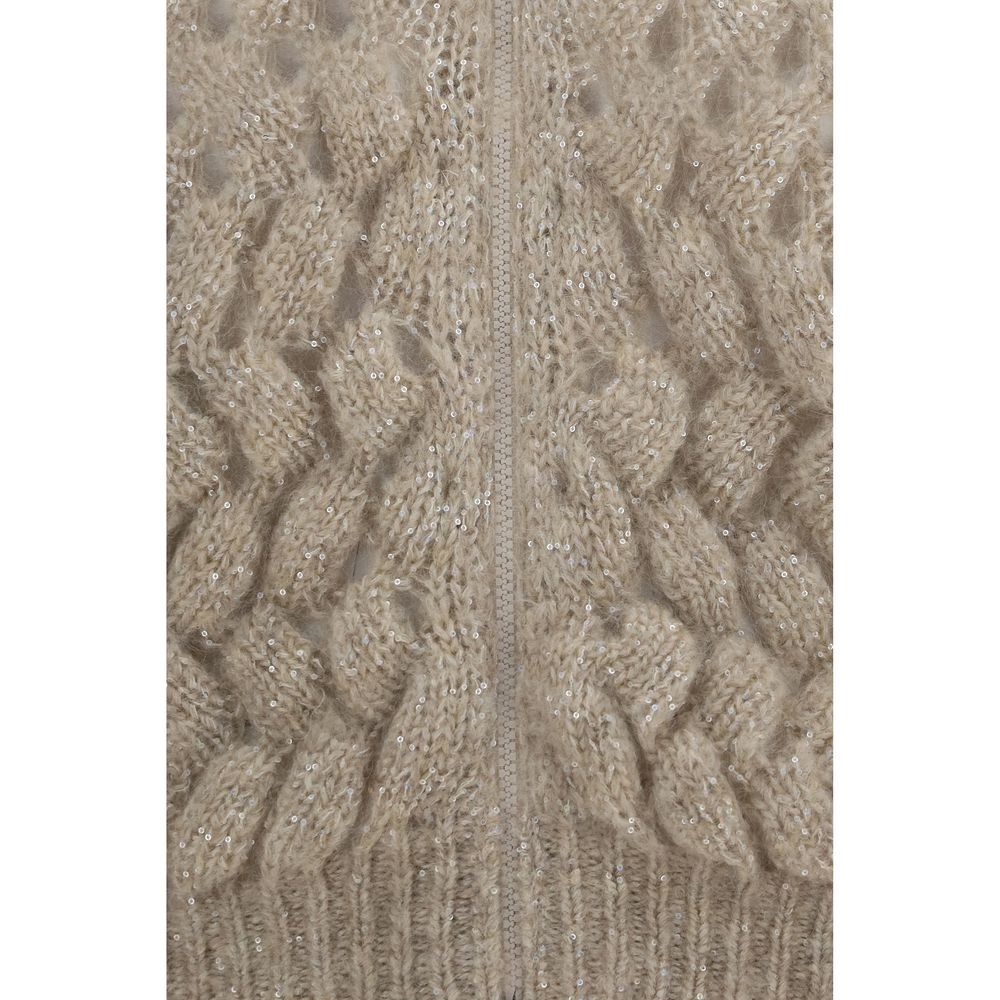 Brunello Cucinelli Beige Mohair Cardigan