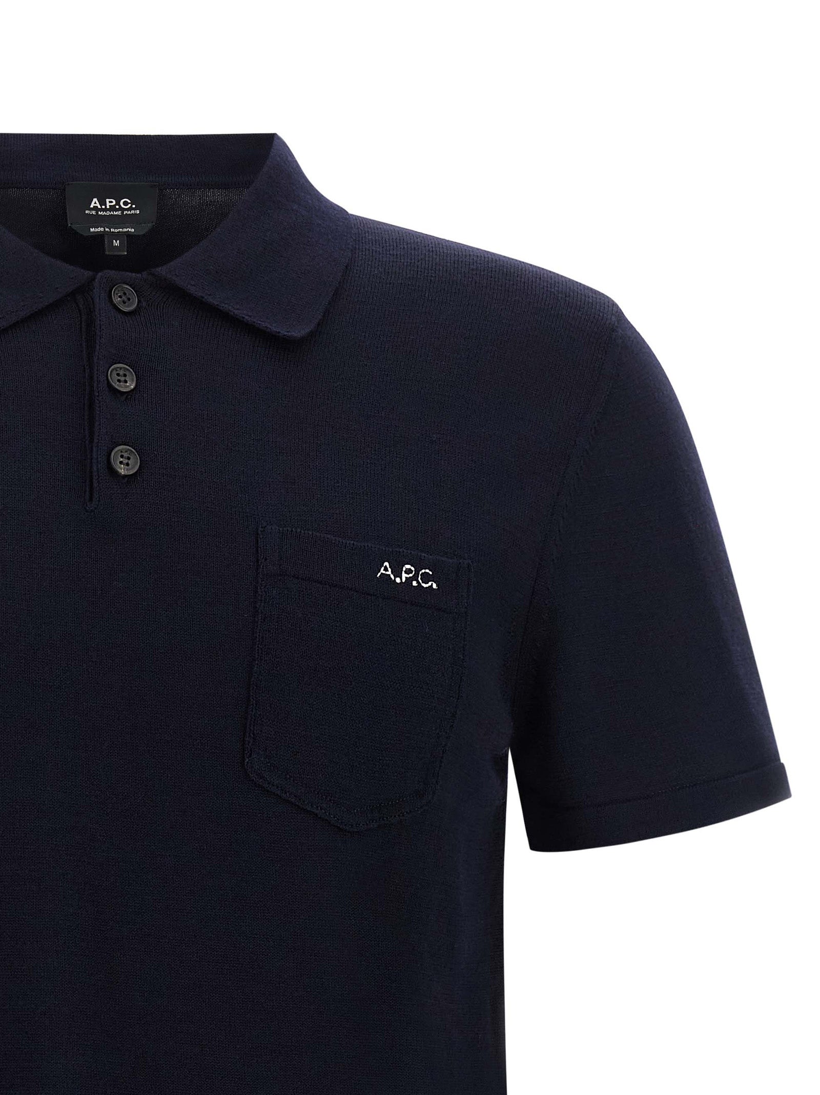 A.P.C. Blue Virgin Wool Polo Shirt A.P.C.