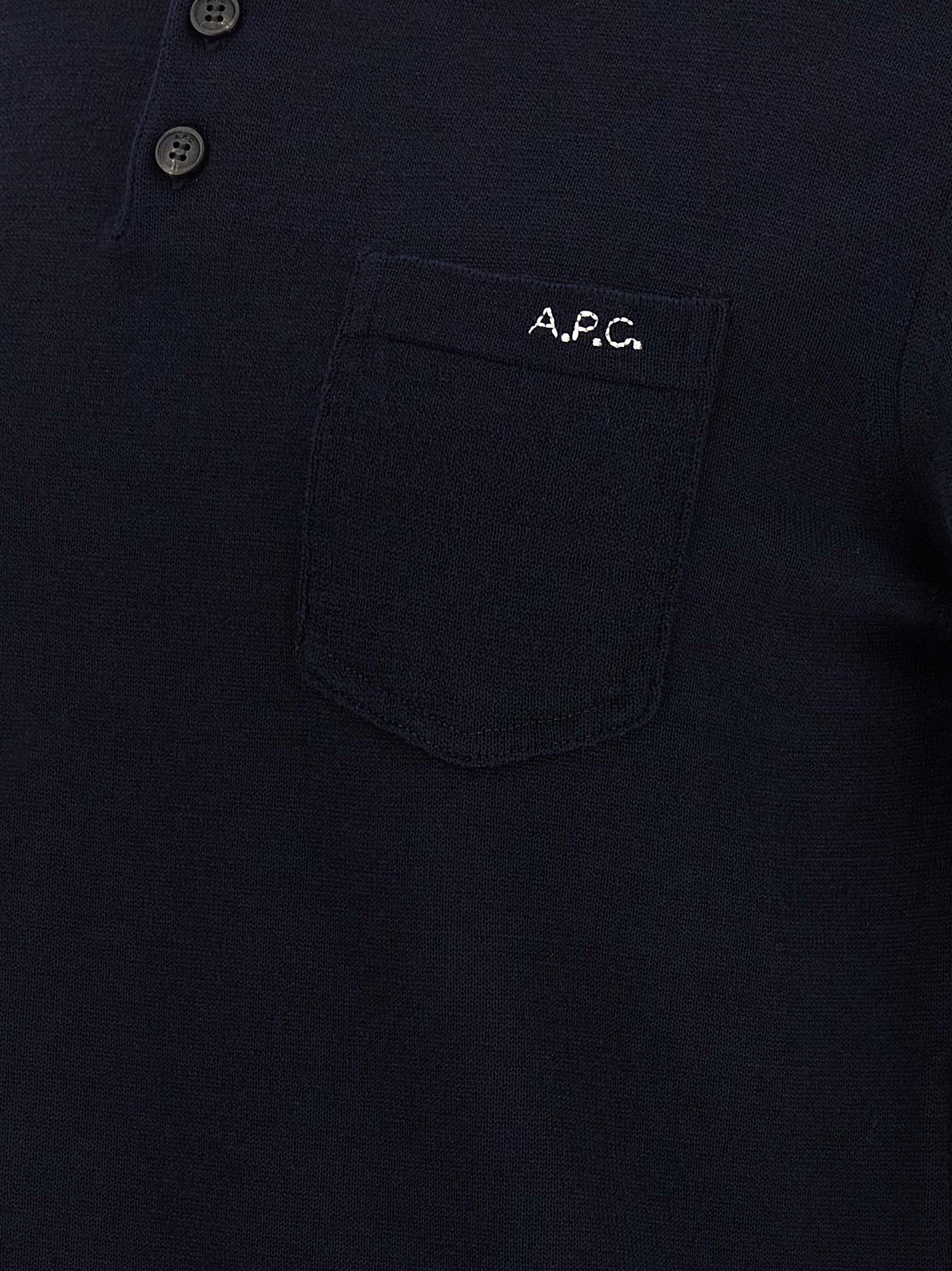 A.P.C. Blue Virgin Wool Polo Shirt A.P.C.