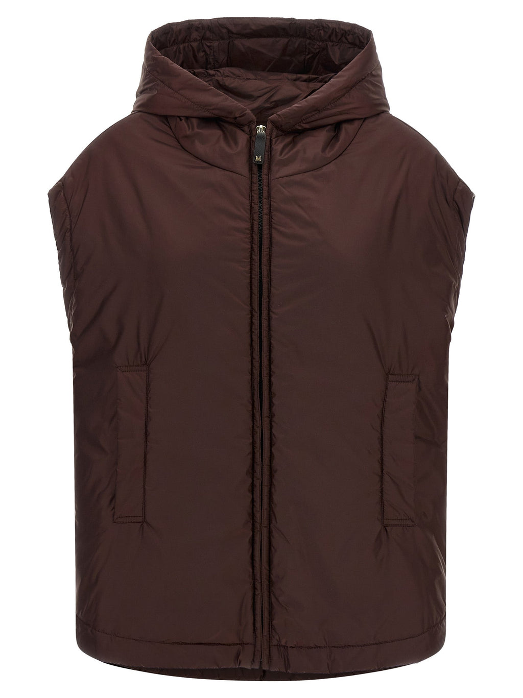 Max Mara Bordeaux Polyester Sleeveless Jacket