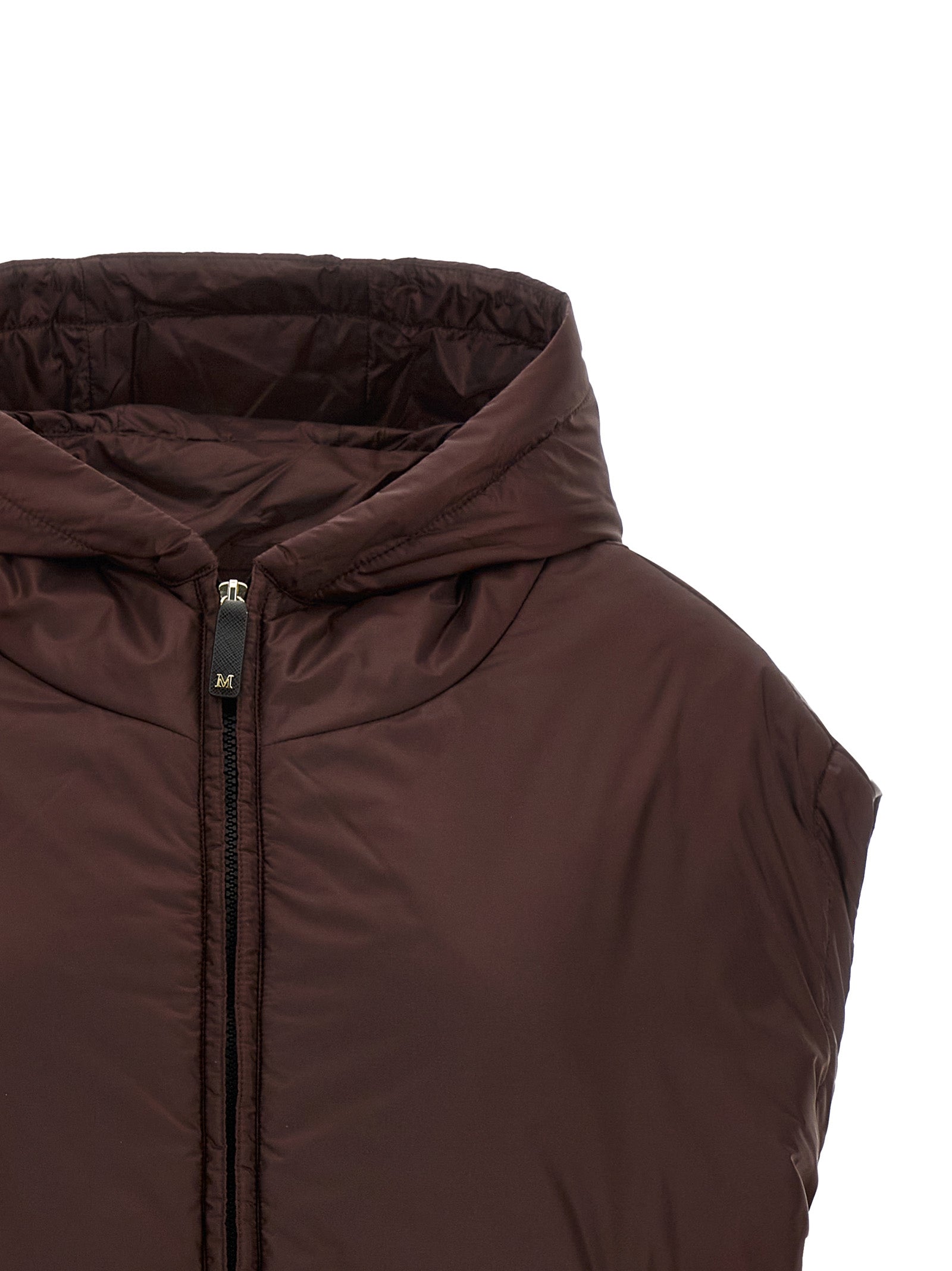 Max Mara Bordeaux Polyester Sleeveless Jacket