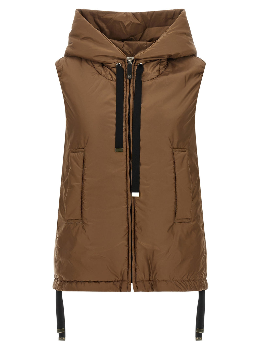 Max Mara Brown Polyester Sleeveless Jacket