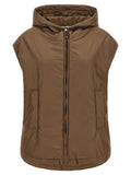 Max Mara Brown Polyester Sleeveless Jacket
