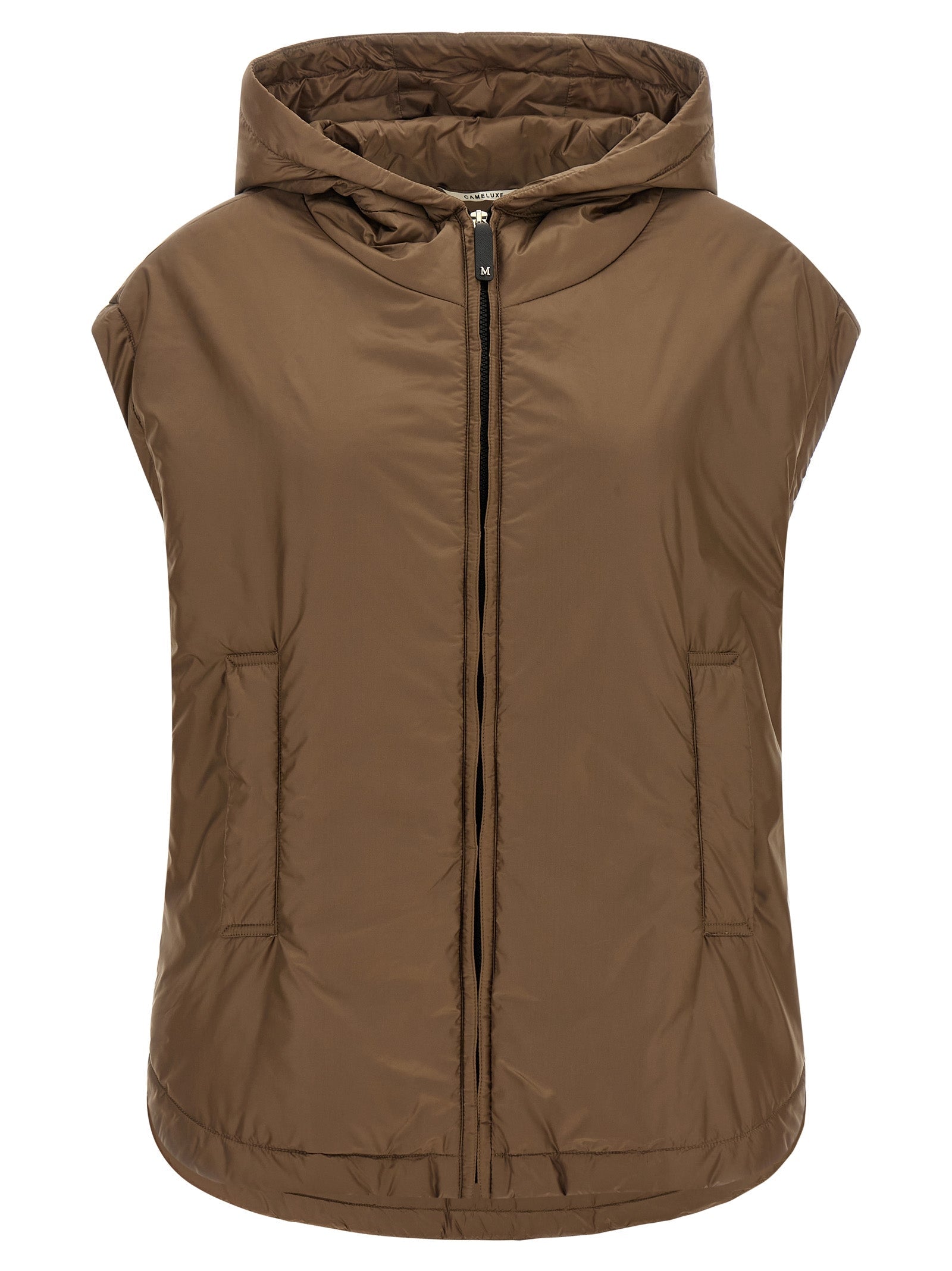 Max Mara Brown Polyester Sleeveless Jacket