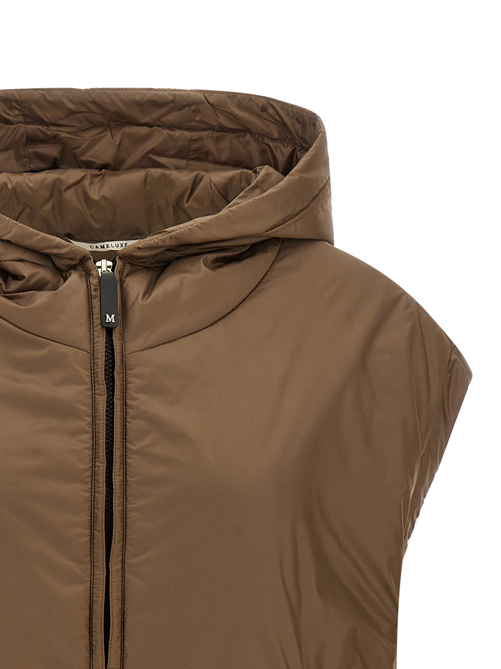 Max Mara Brown Polyester Sleeveless Jacket