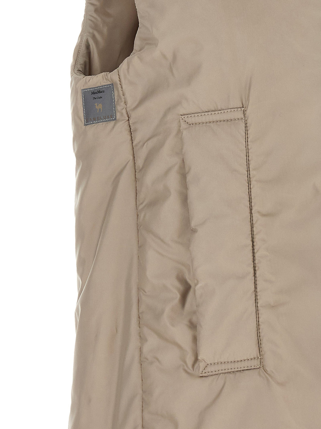Max Mara Beige Polyester Sleeveless Jacket