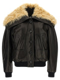 The Attico Black Lamb Leather Leather Jacket