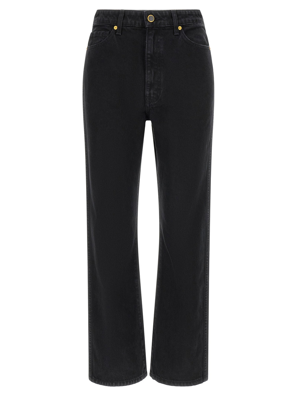 Khaite Black Cotton Flared Jeans