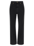 Khaite Black Cotton Flared Jeans