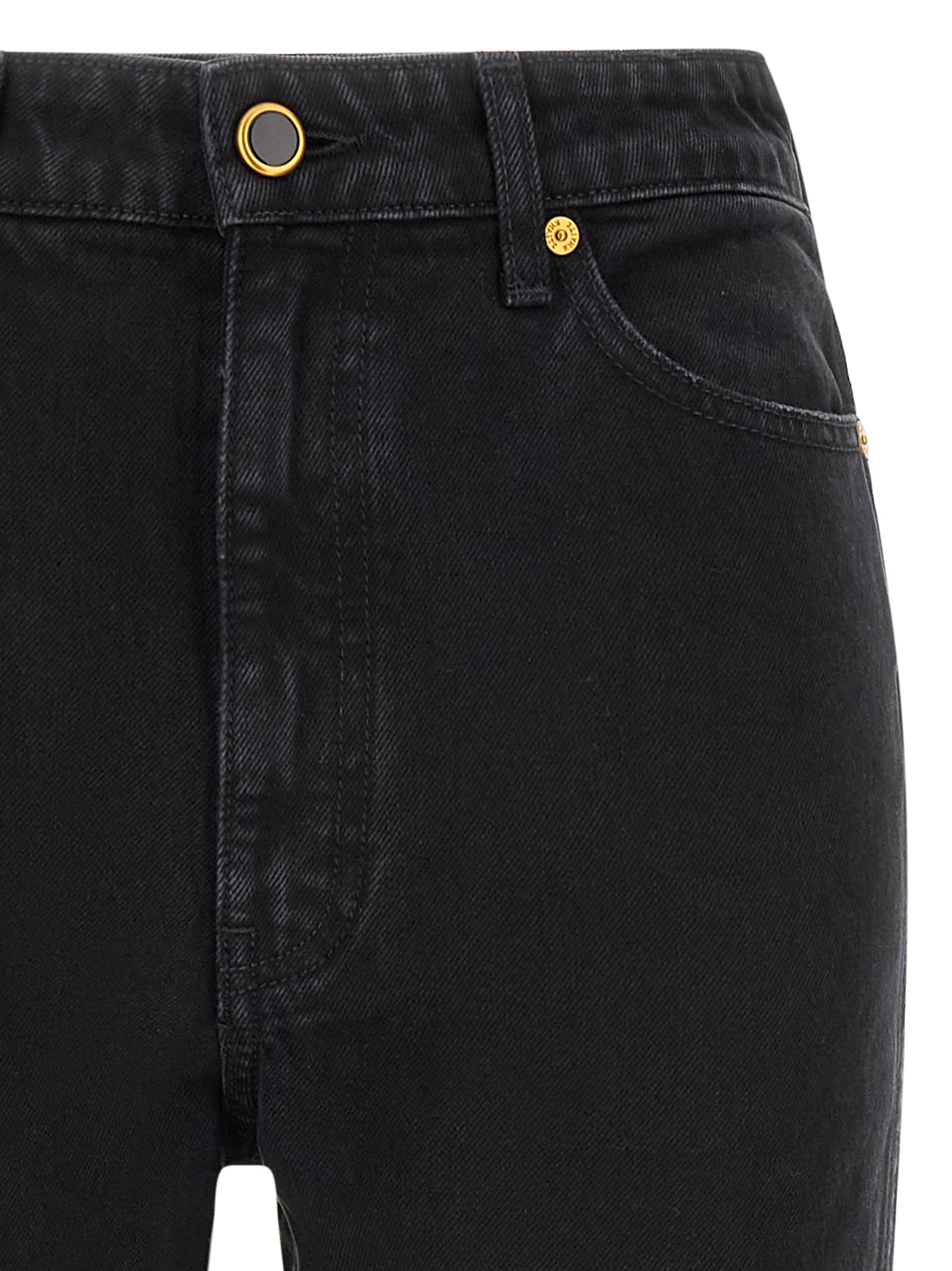 Khaite Black Cotton Flared Jeans