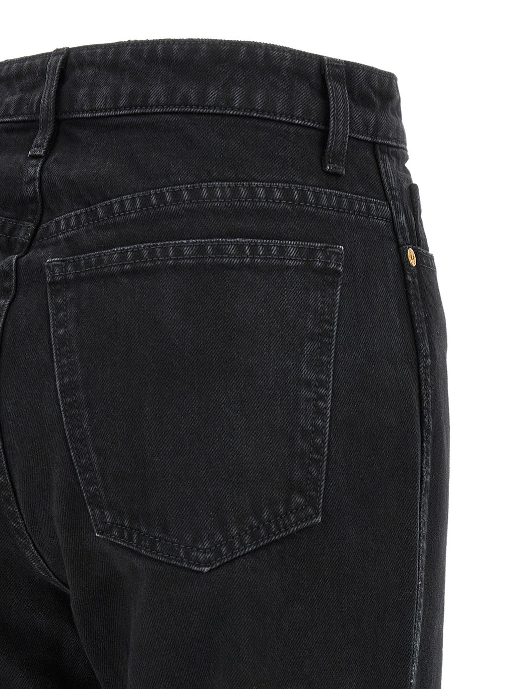Khaite Black Cotton Flared Jeans