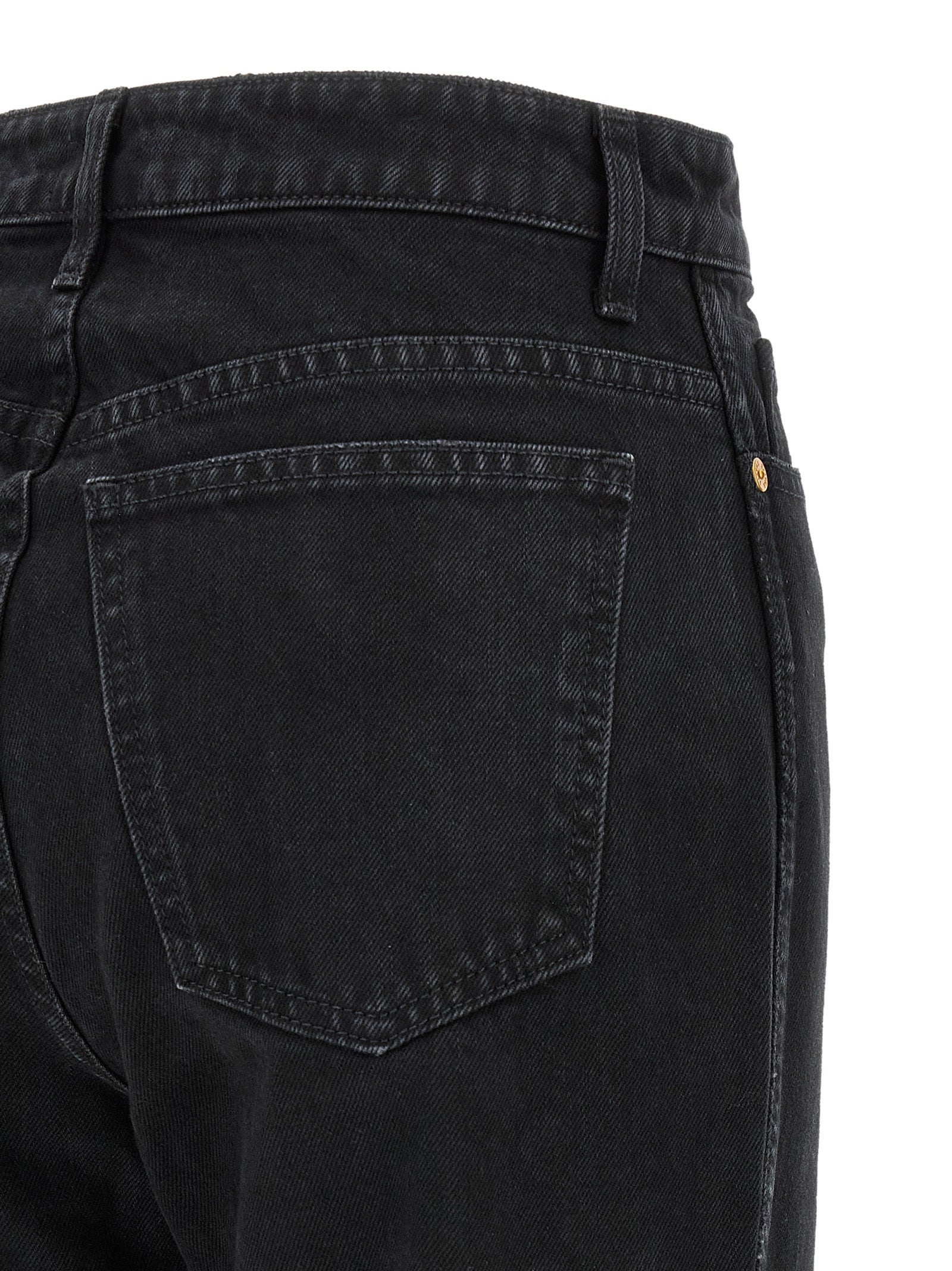 Khaite Black Cotton Flared Jeans