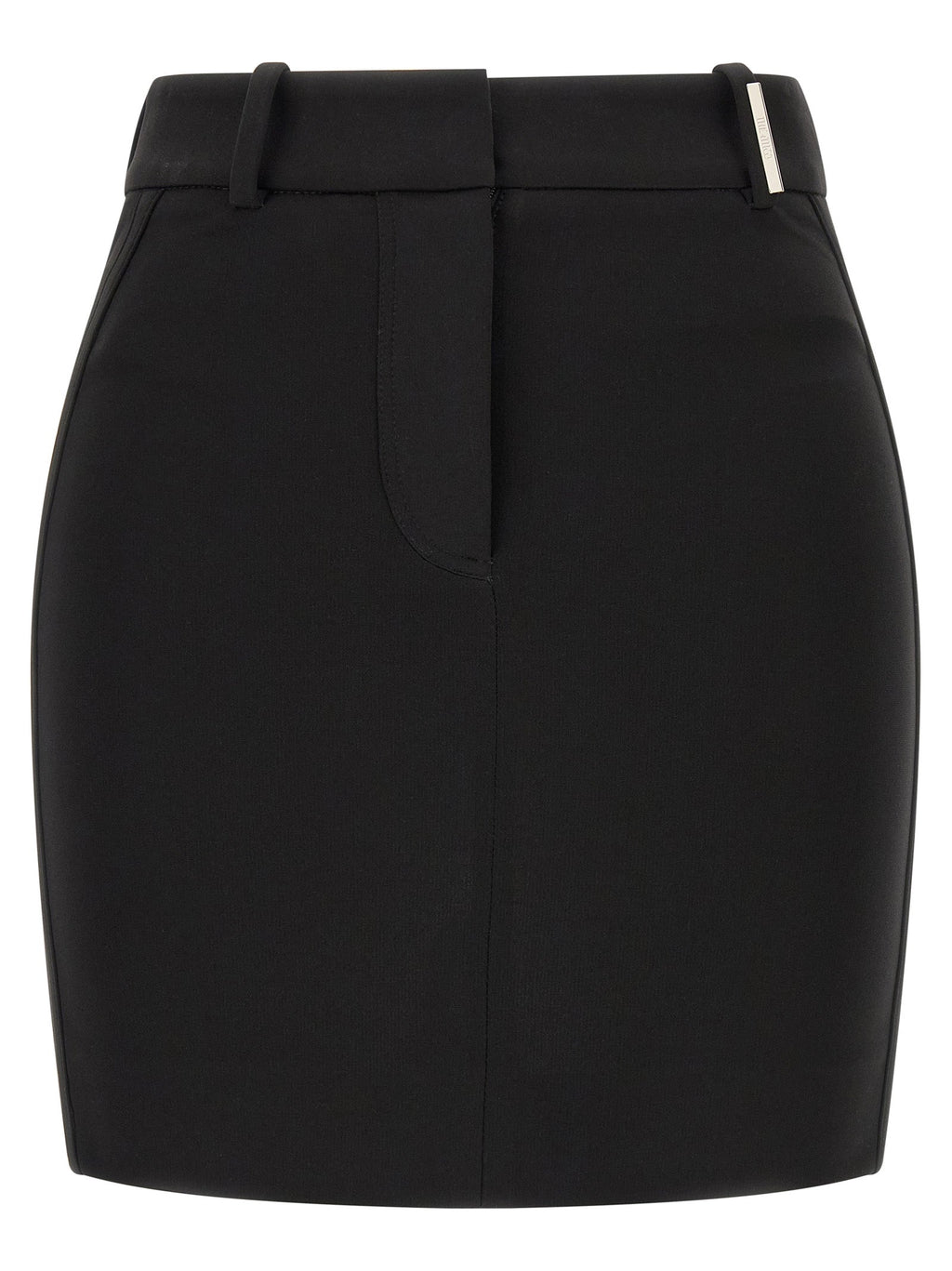 The Attico Black Viscose Long Skirt