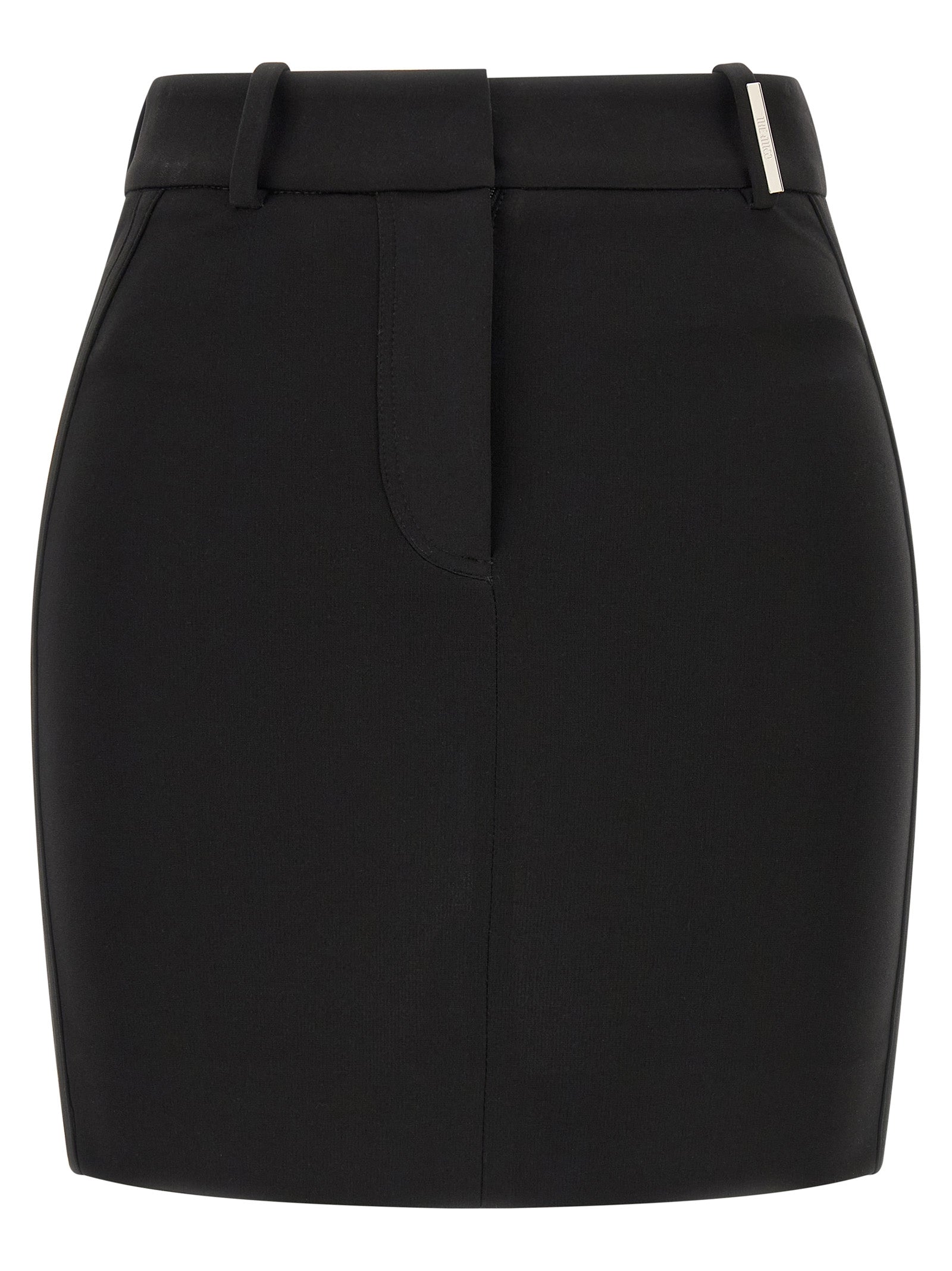 The Attico Black Viscose Long Skirt