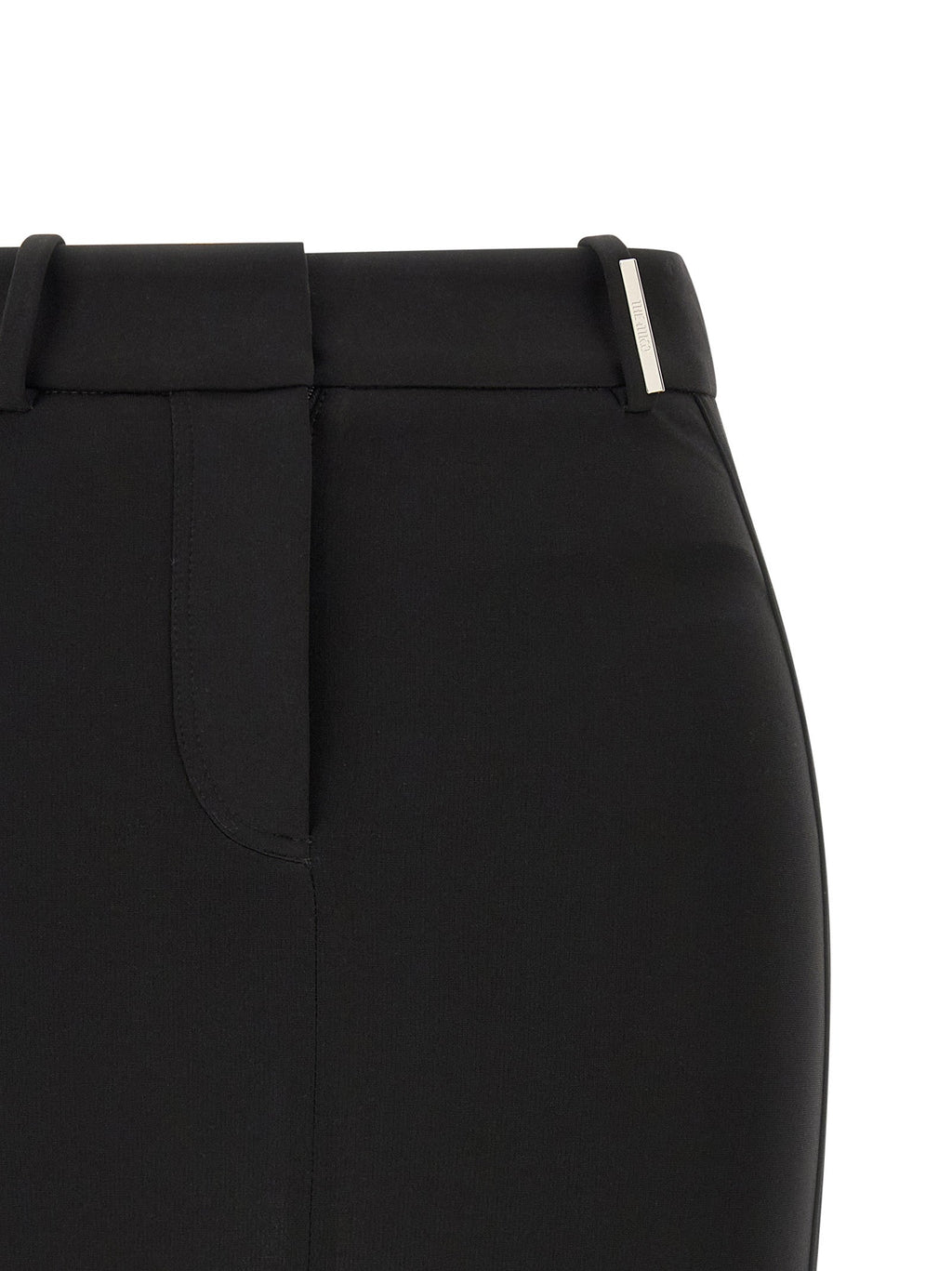The Attico Black Viscose Long Skirt
