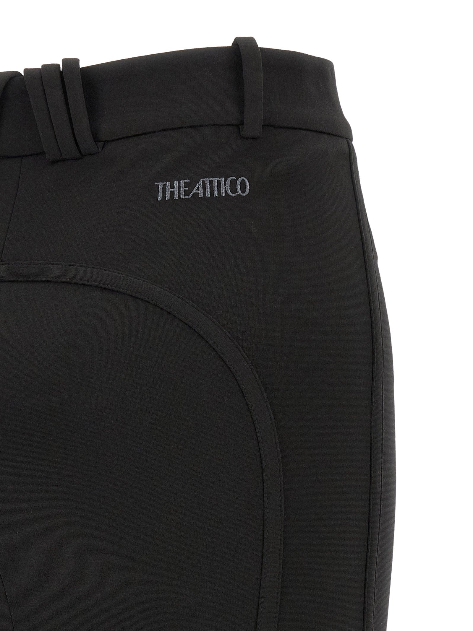 The Attico Black Viscose Long Skirt