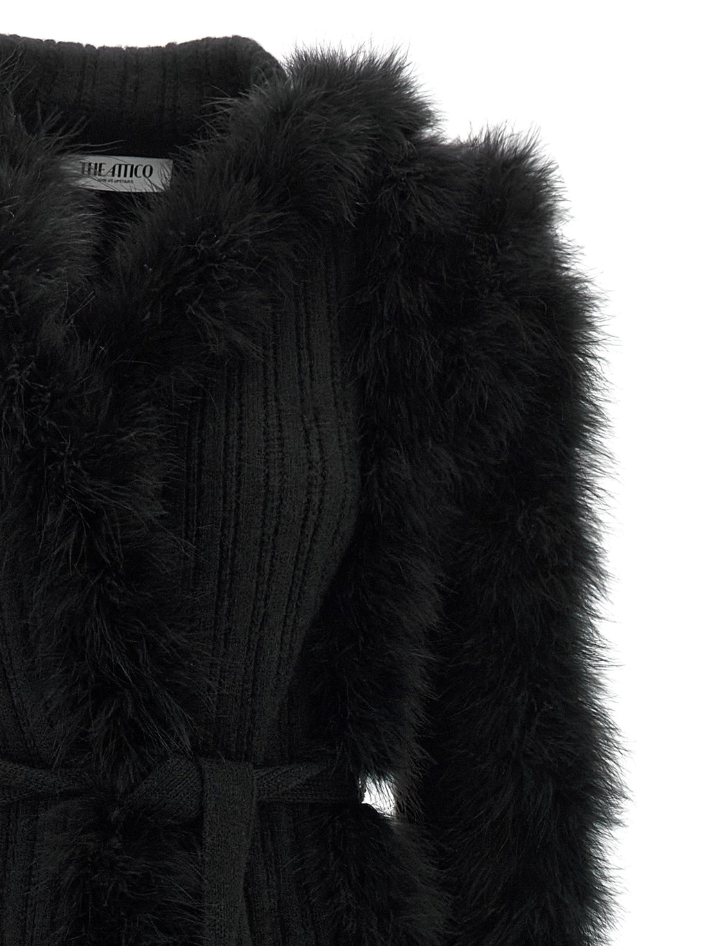 The Attico Black Wool Coat