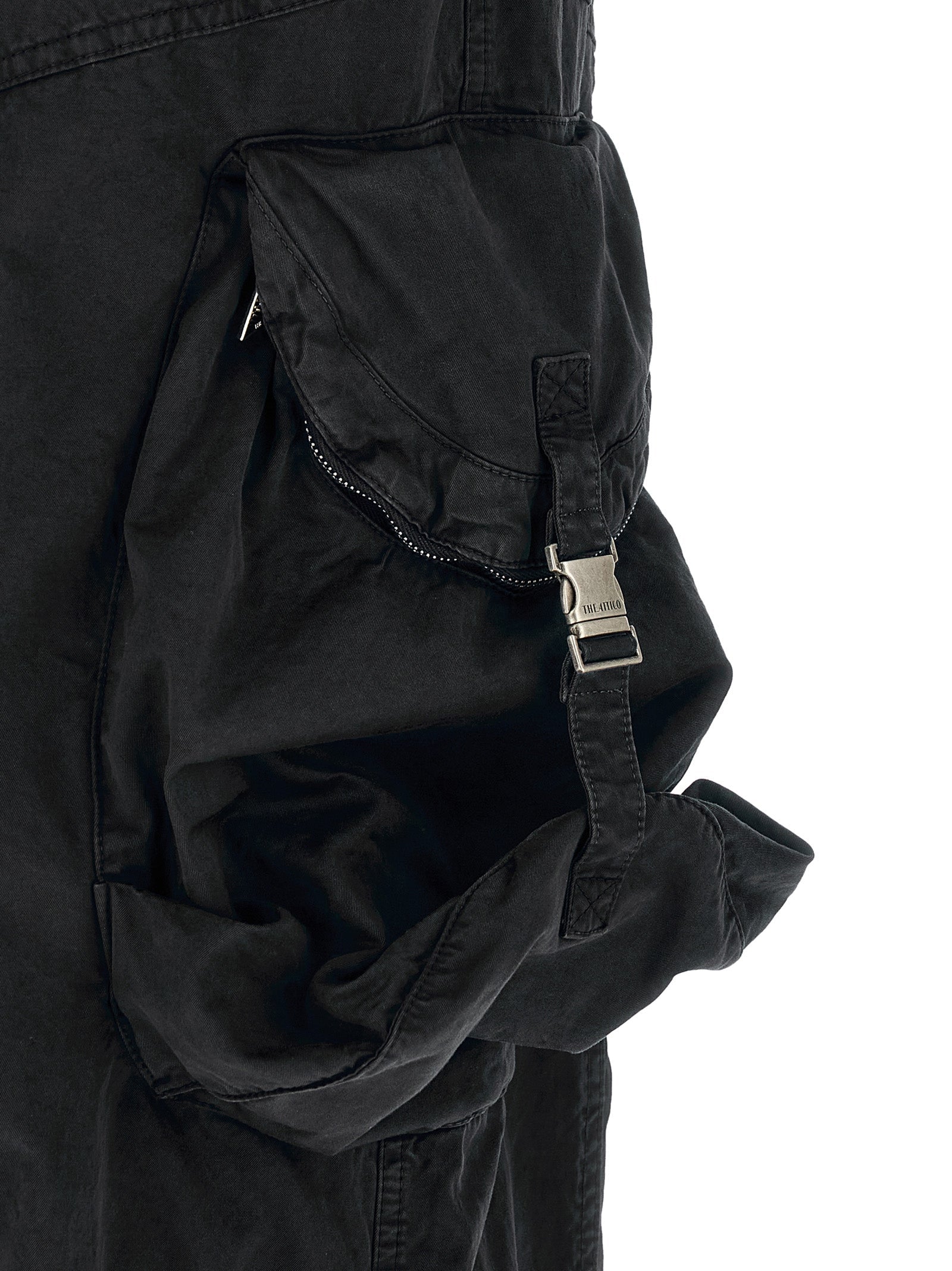 The Attico Black Cotton Cargo Pants