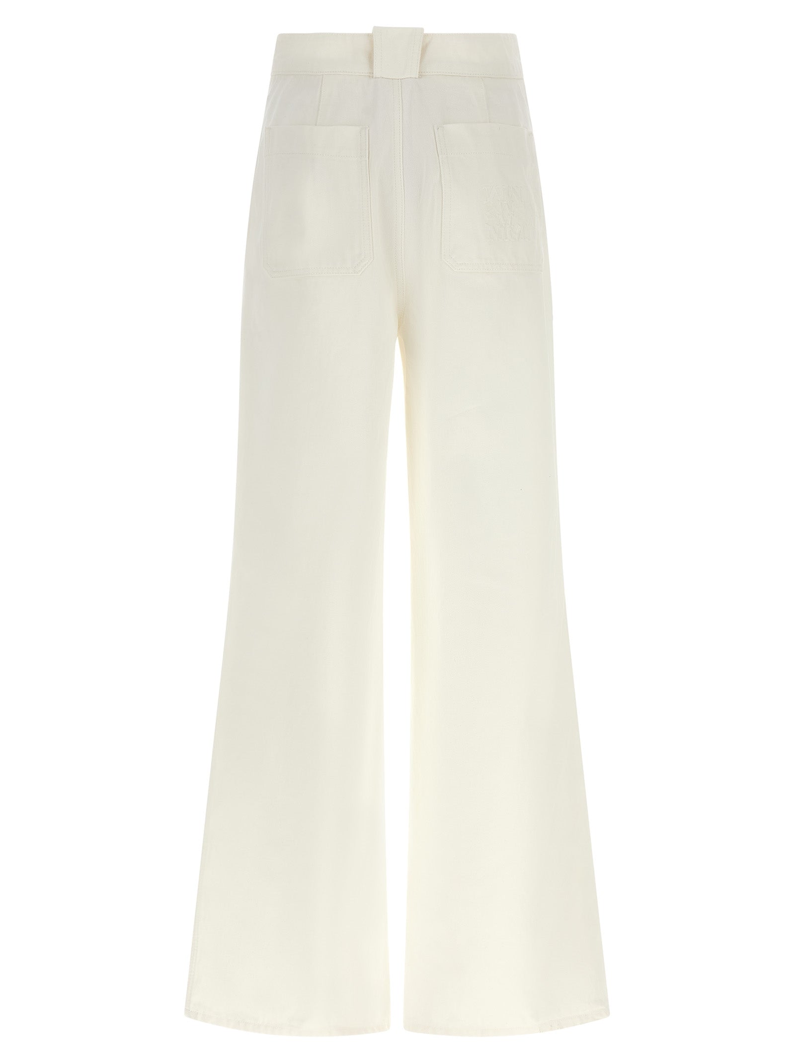 Max Mara White Cotton Flared Pants