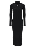 Off-White Black Cotton Midi Dress