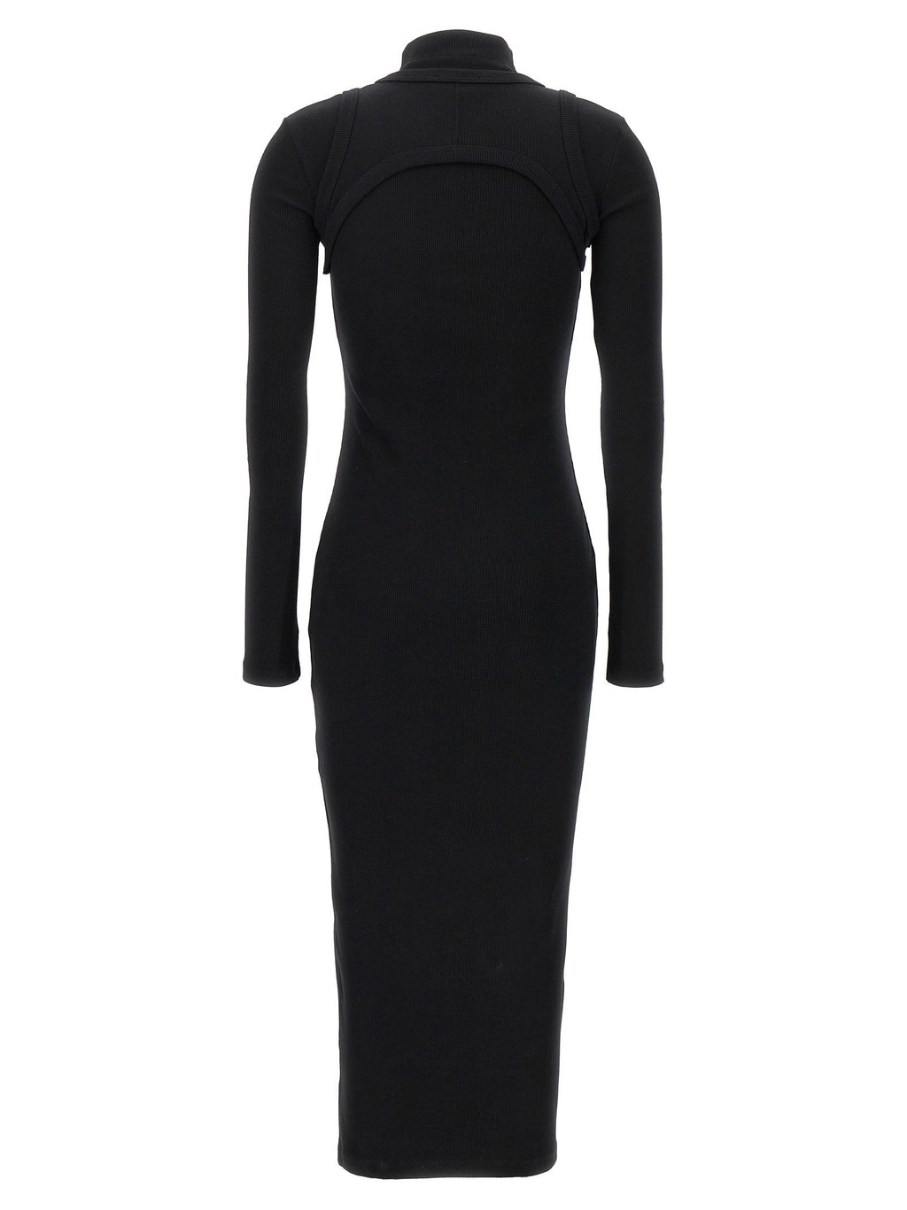 Off-White Black Cotton Midi Dress