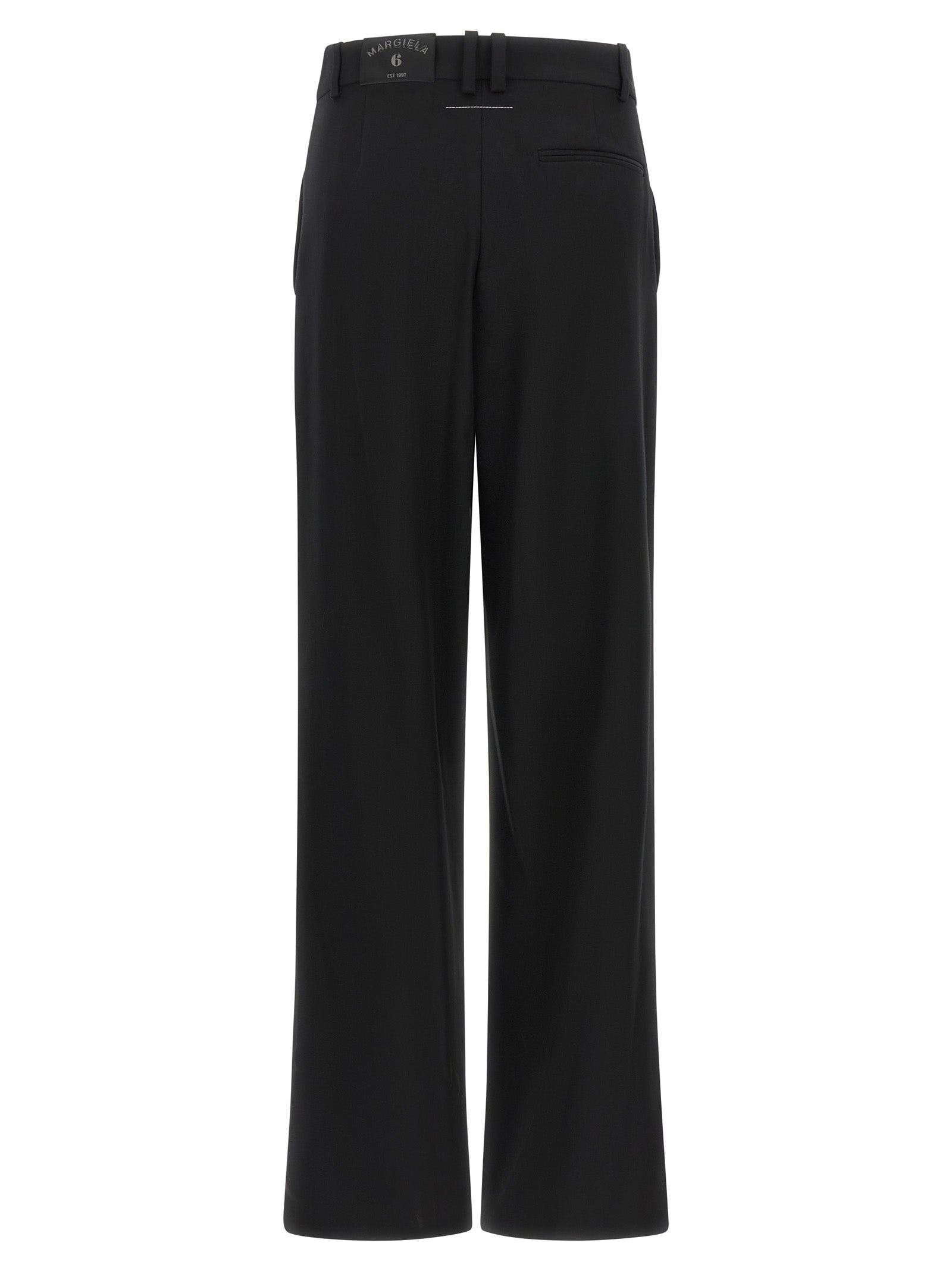 MM6 Maison Margiela Black Polyester Casual Pants