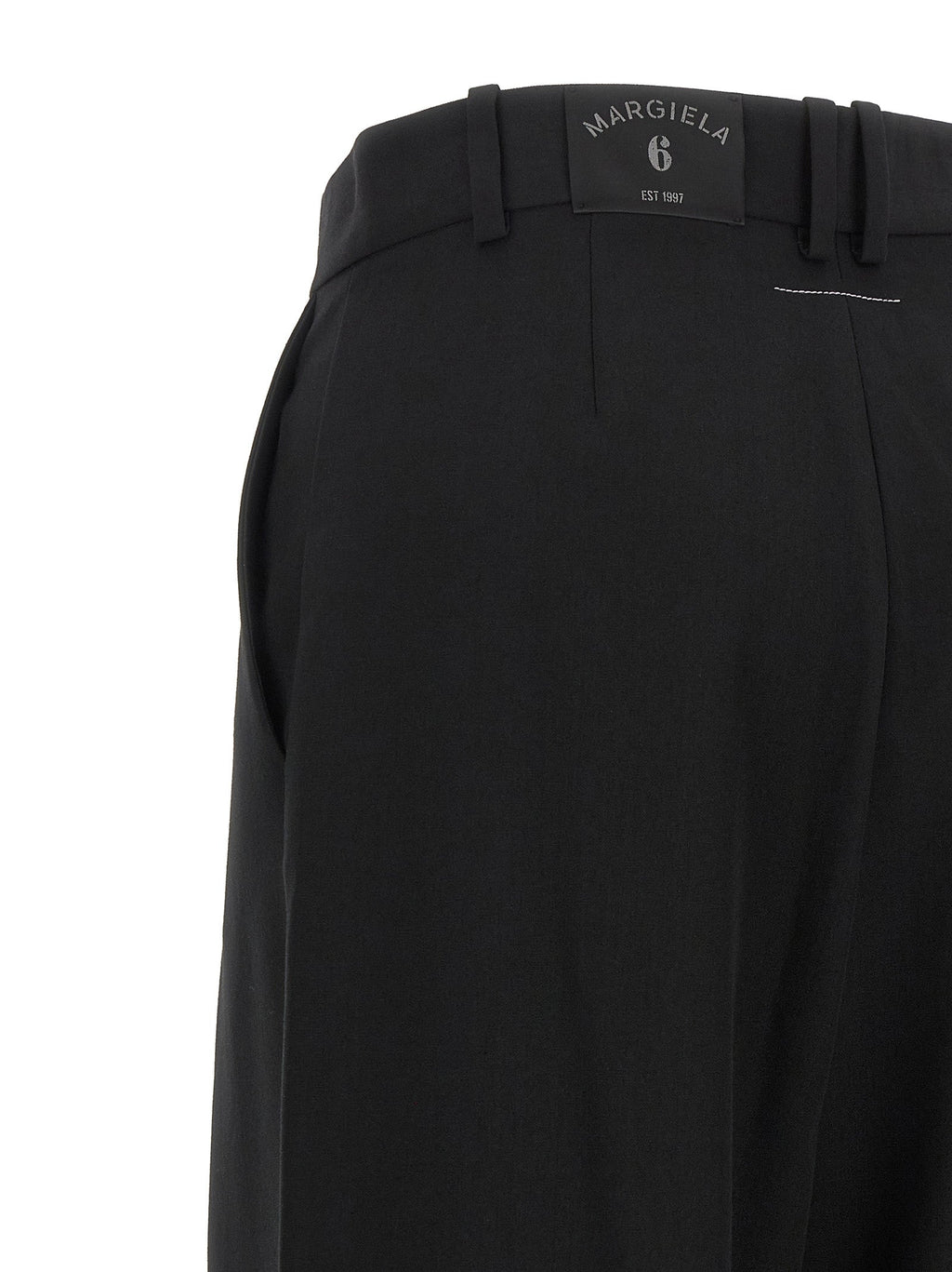 MM6 Maison Margiela Black Polyester Casual Pants