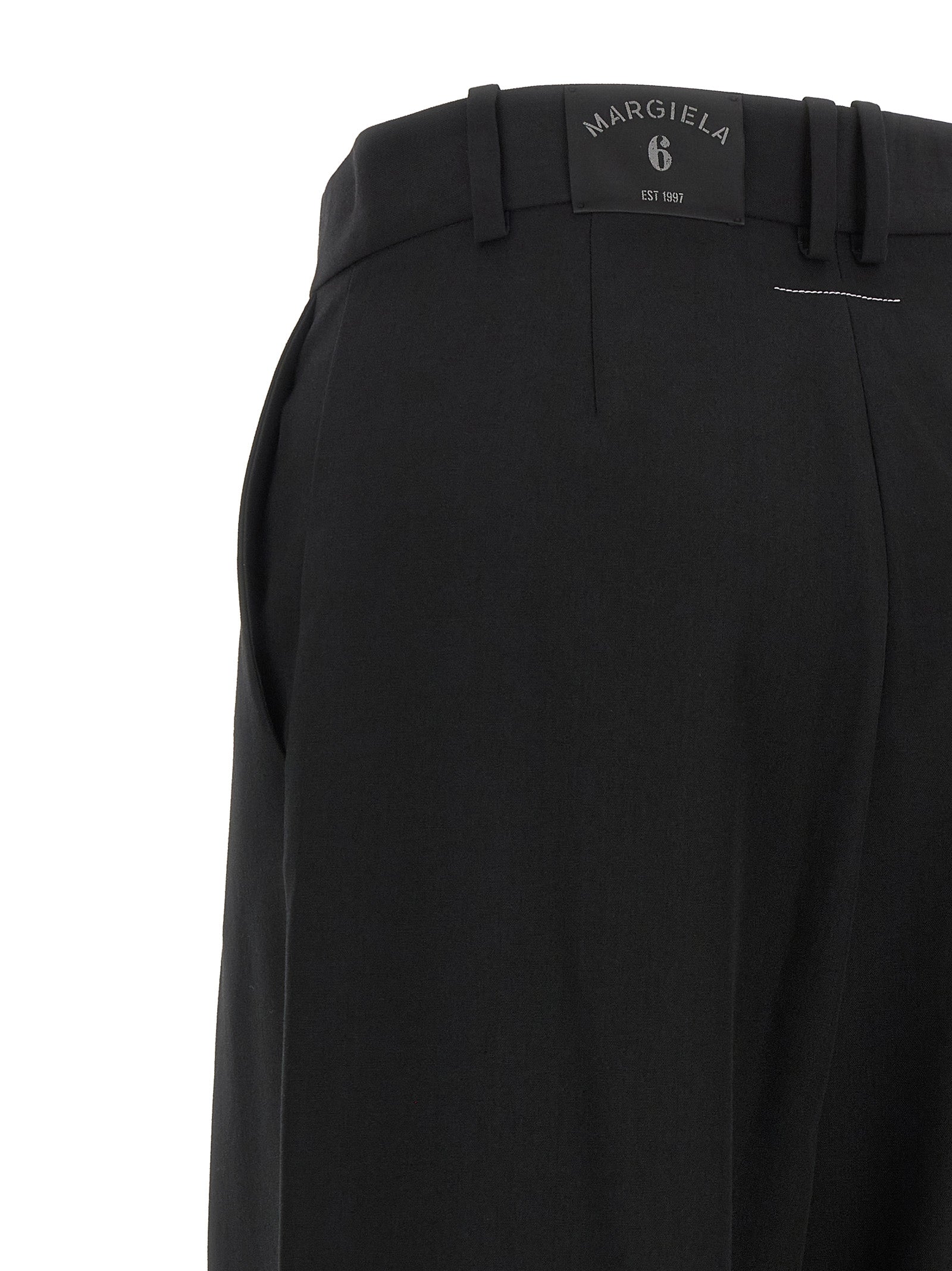 MM6 Maison Margiela Black Polyester Casual Pants