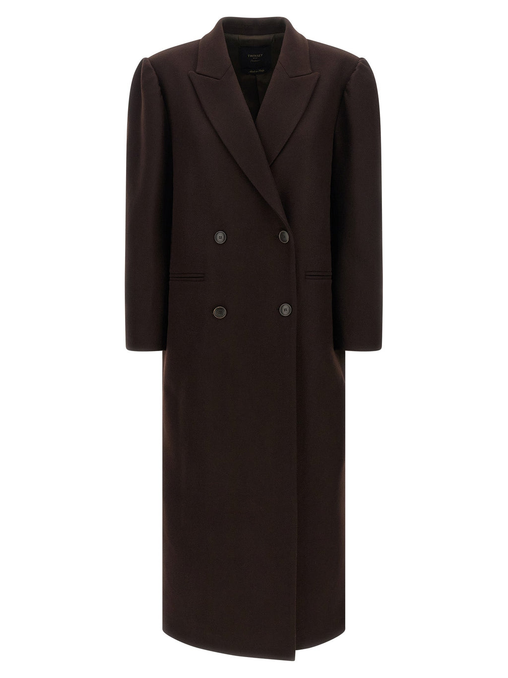 Twinset Brown Wool Coat
