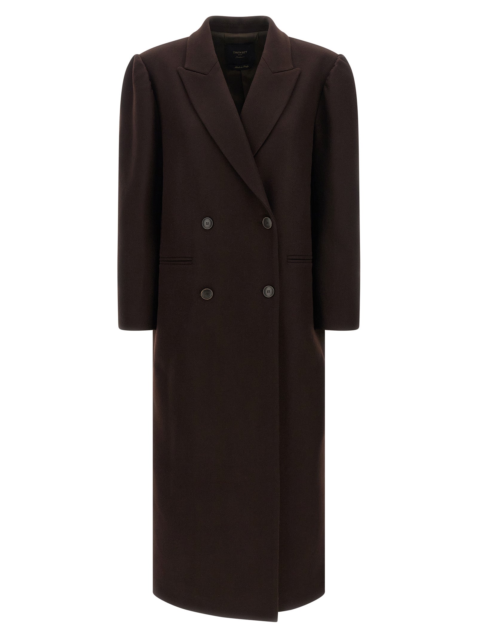 Twinset Brown Wool Coat