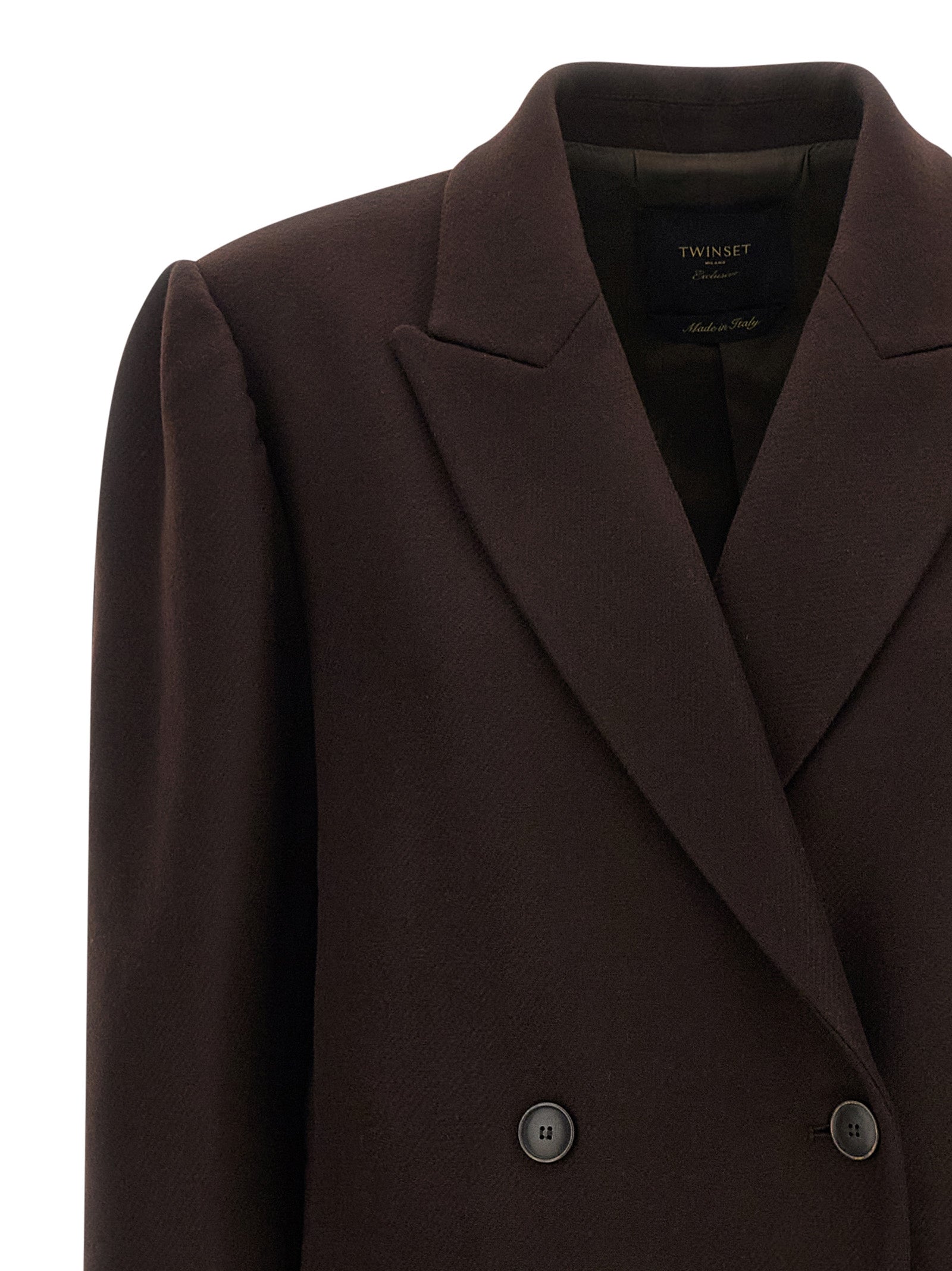 Twinset Brown Wool Coat
