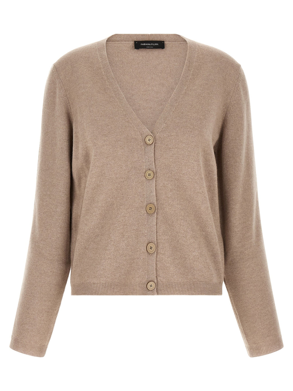 Fabiana Filippi Beige Virgin Wool Cardigan