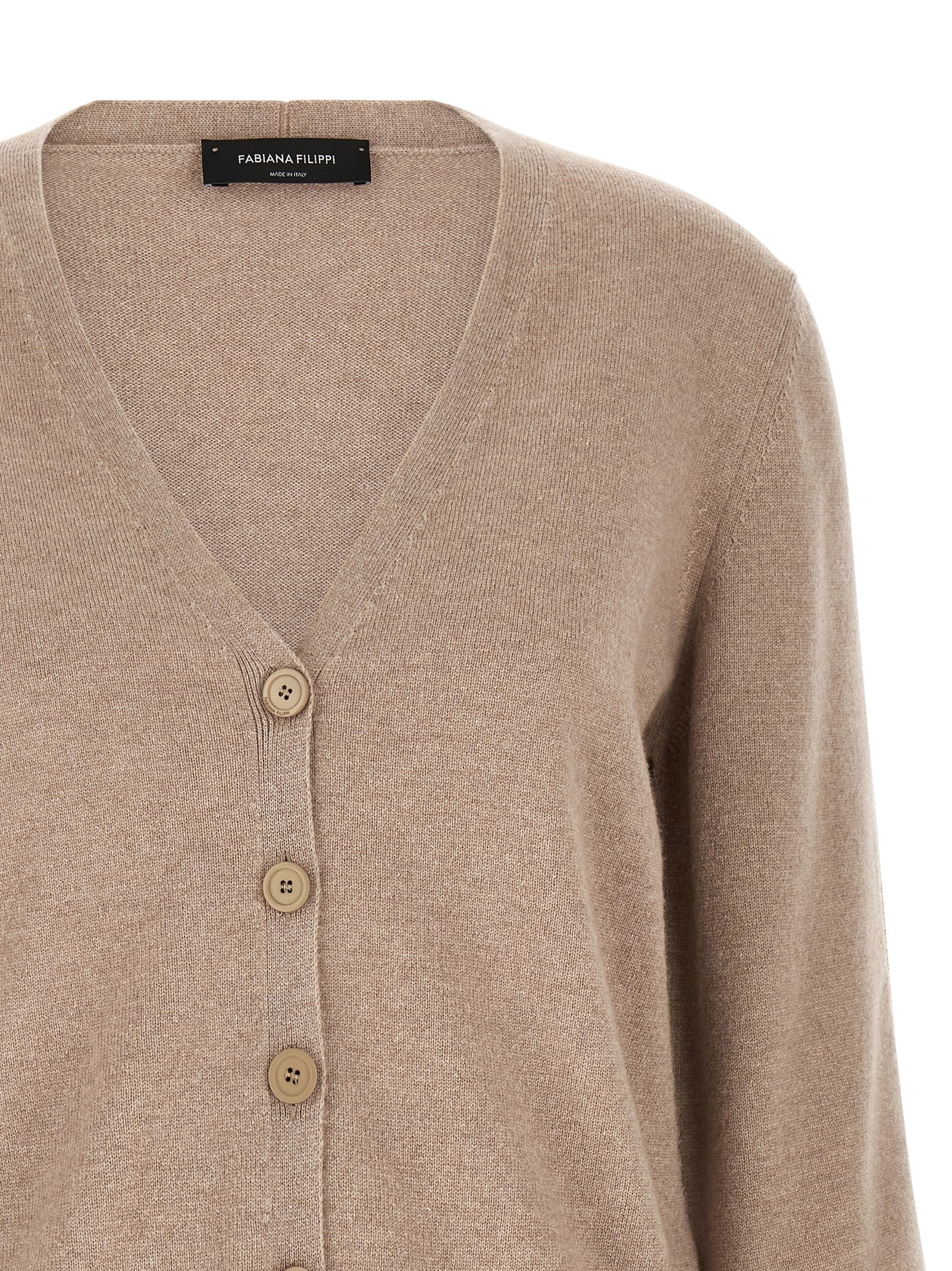 Fabiana Filippi Beige Virgin Wool Cardigan