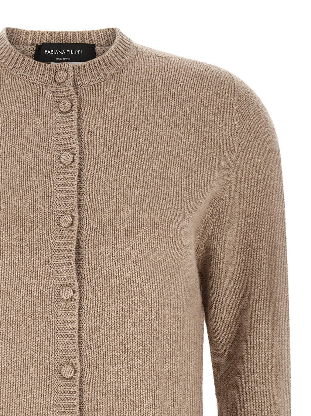 Fabiana Filippi Beige Virgin Wool Cardigan