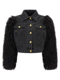 Twinset Black Cotton Denim Jacket