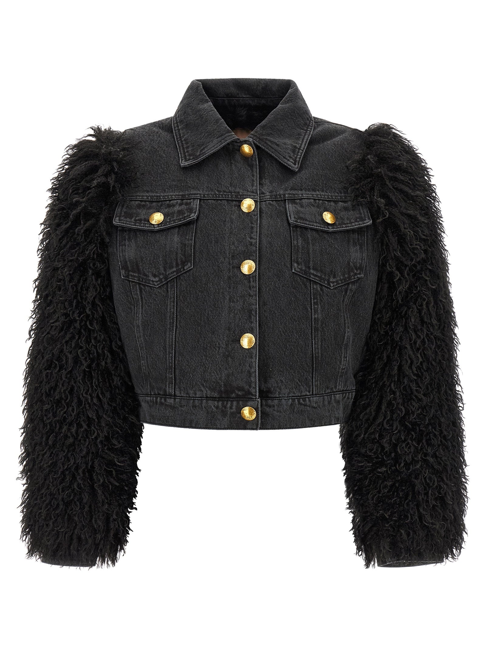 Twinset Black Cotton Denim Jacket