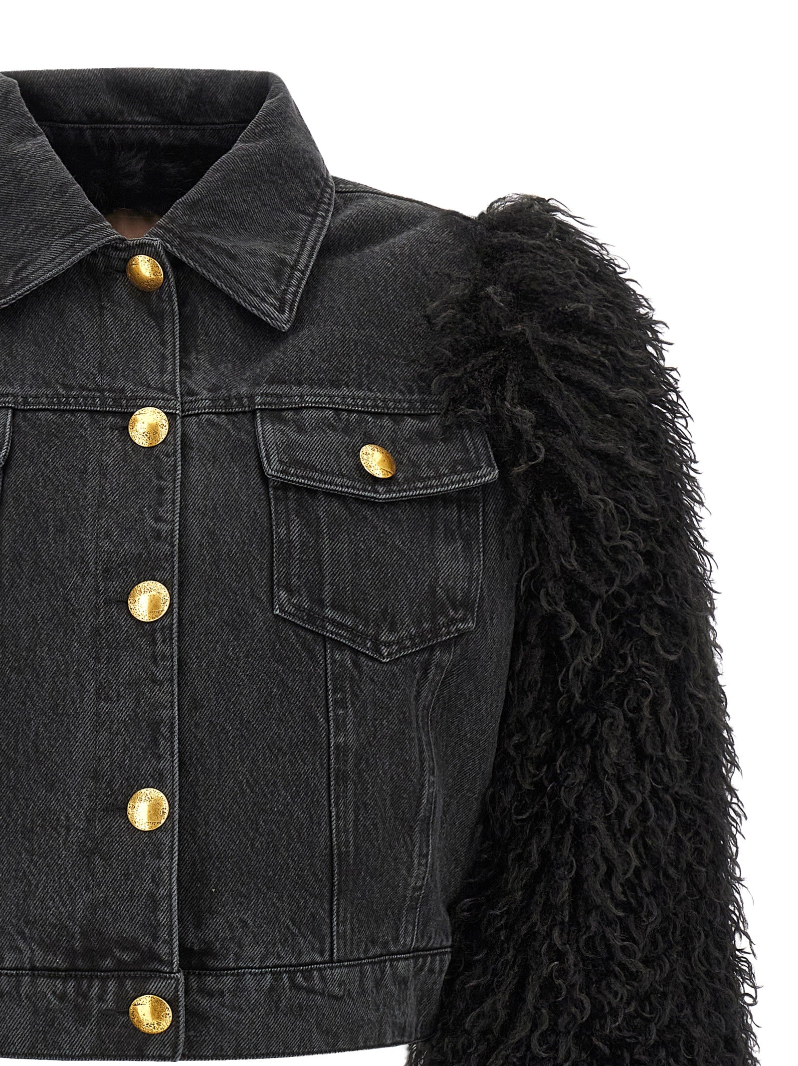 Twinset Black Cotton Denim Jacket