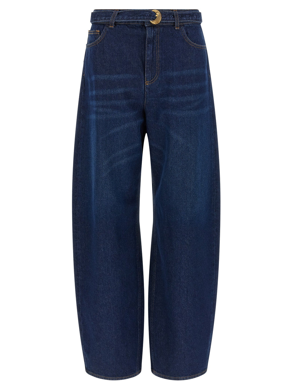 Twinset Blue Cotton High-Waisted Jean