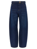 Twinset Blue Cotton High-Waisted Jean