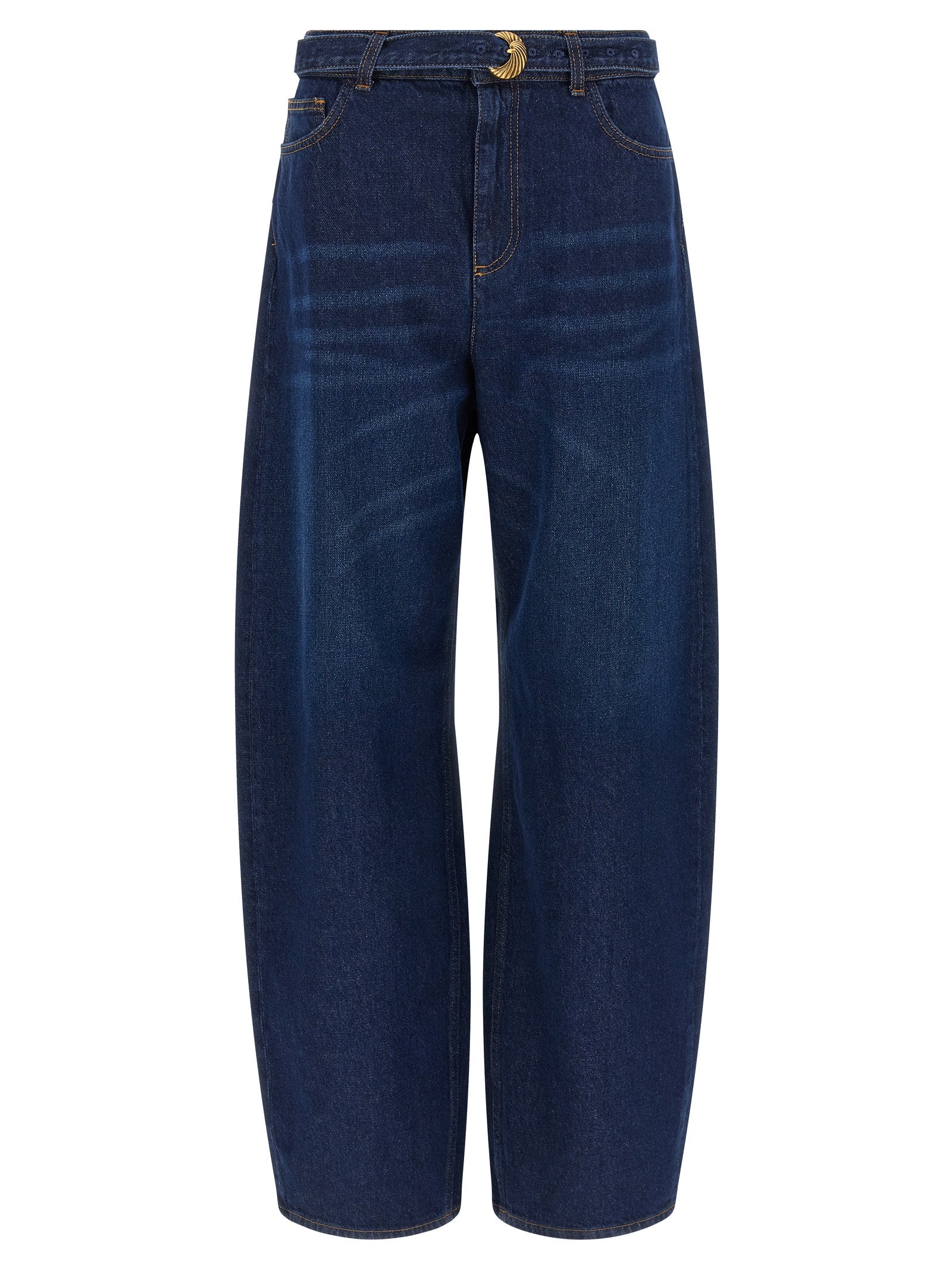 Twinset Blue Cotton High-Waisted Jean