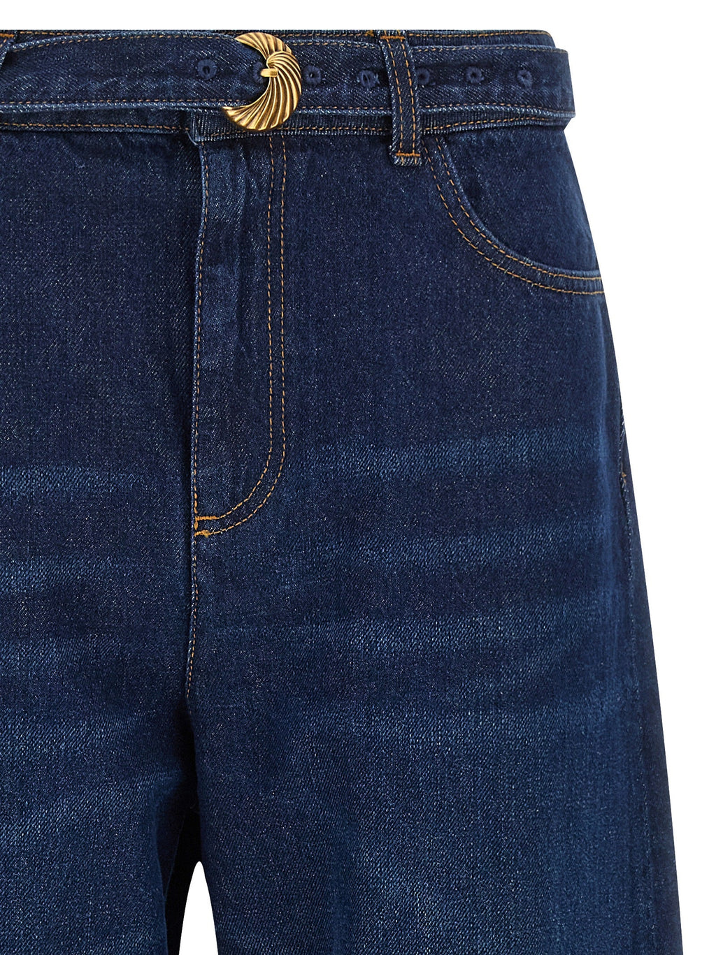 Twinset Blue Cotton High-Waisted Jean