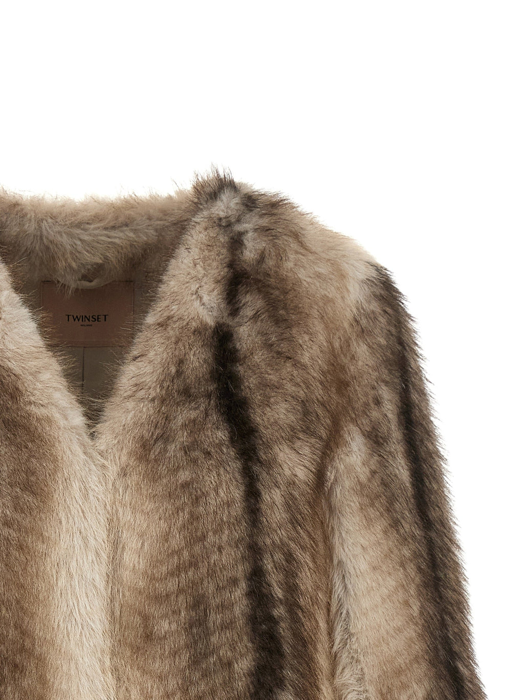 Twinset Brown Polyester Full-Length Jacket