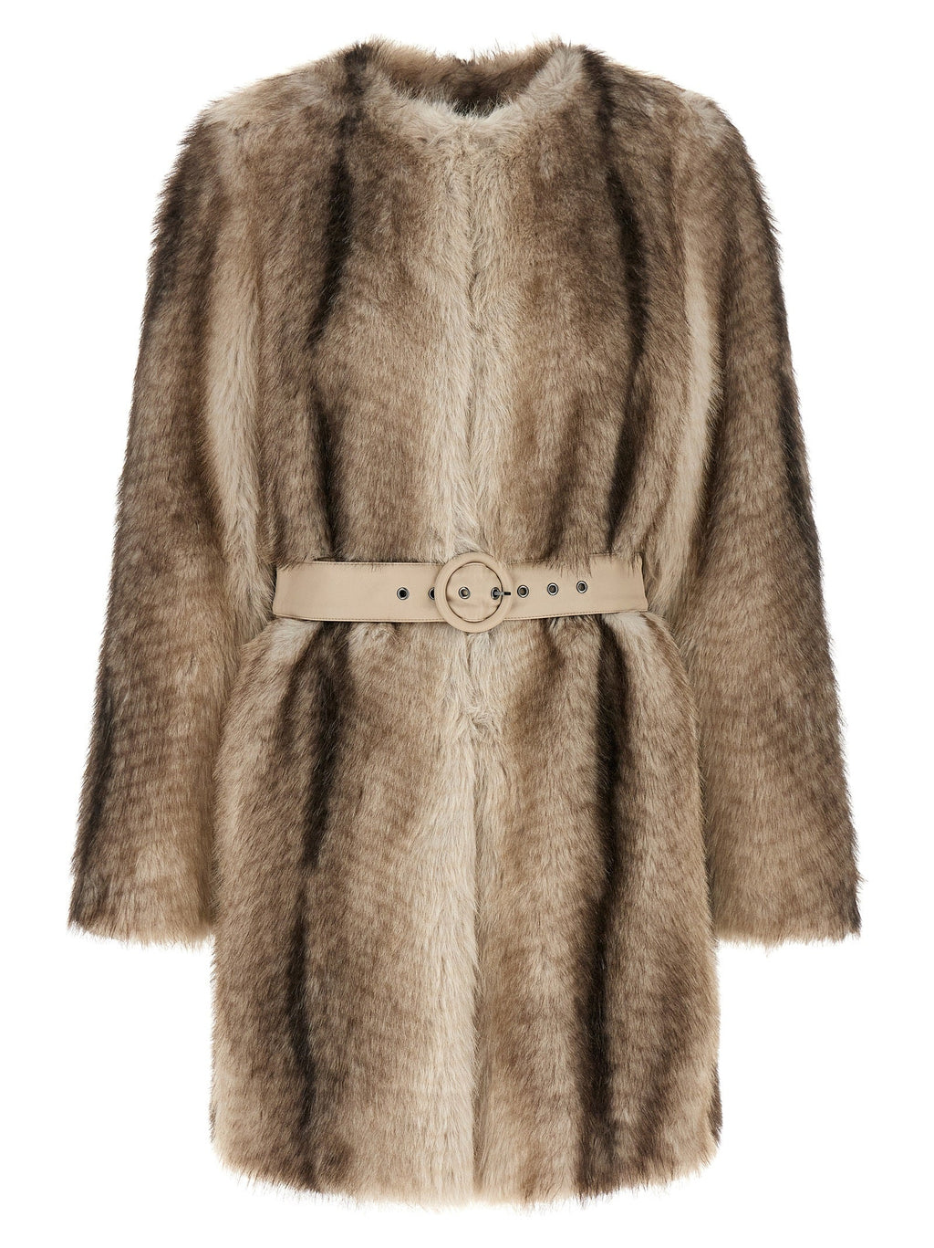 Twinset Brown Polyester Coat