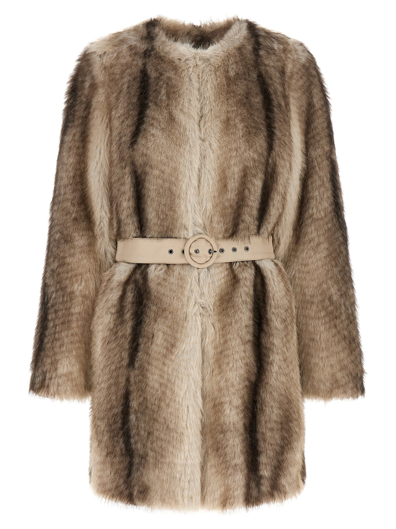Twinset Brown Polyester Coat