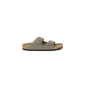 Birkenstock Gray Leather Flat Sandals