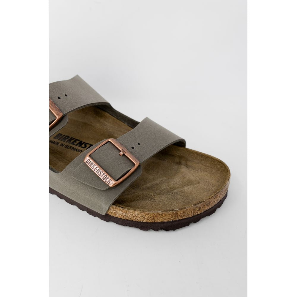 Birkenstock Gray Leather Flat Sandals