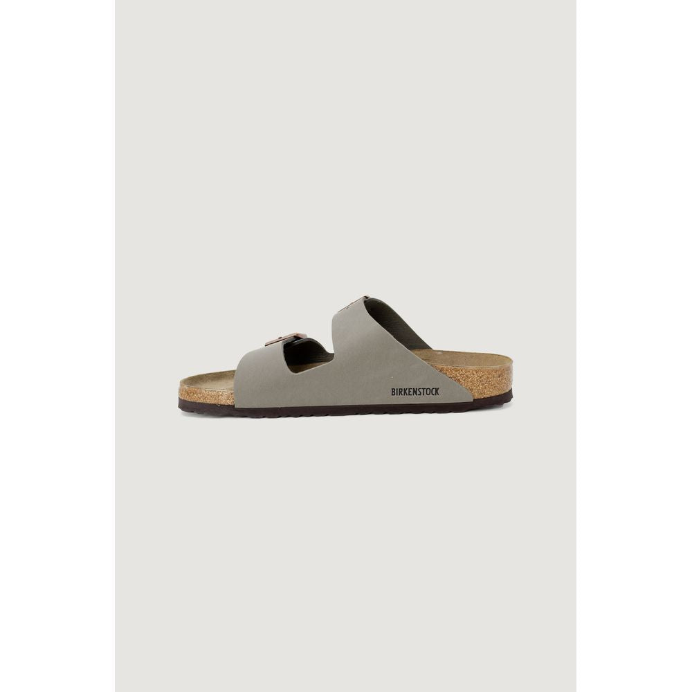 Birkenstock Gray Leather Flat Sandals
