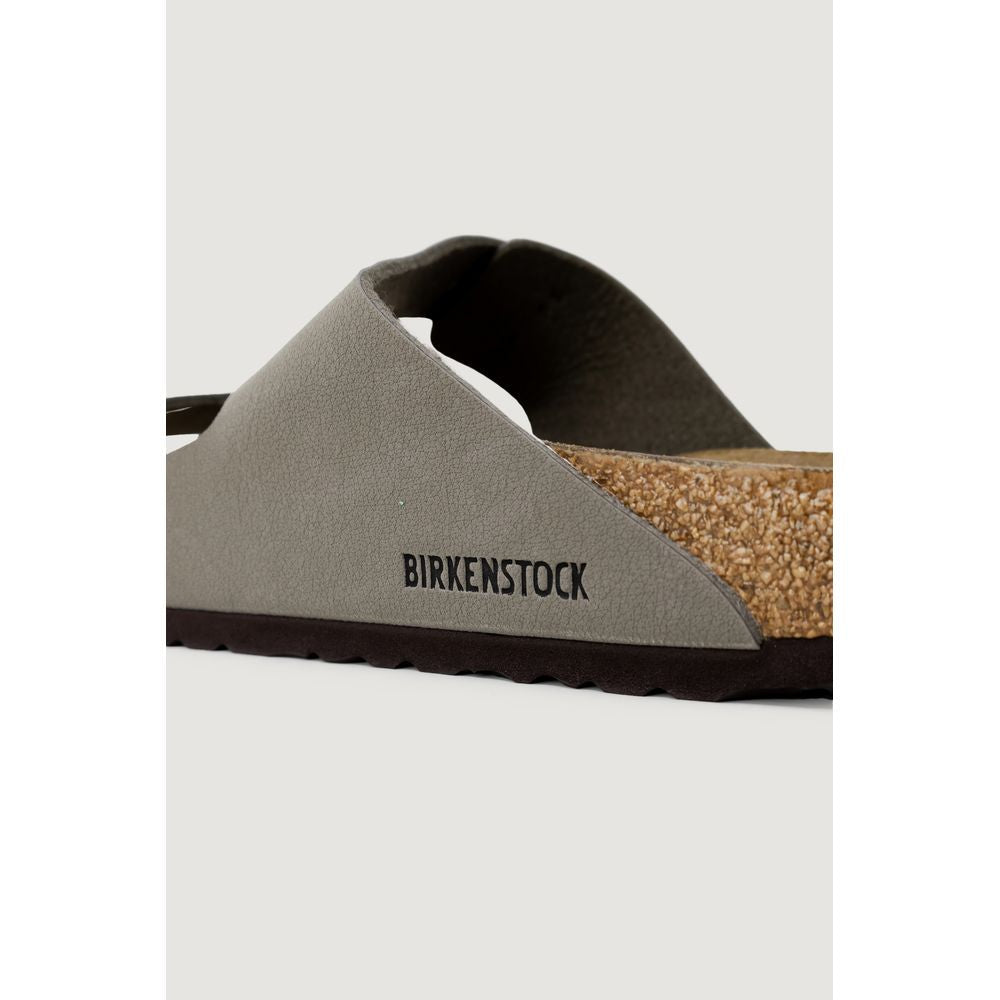 Birkenstock Gray Leather Flat Sandals